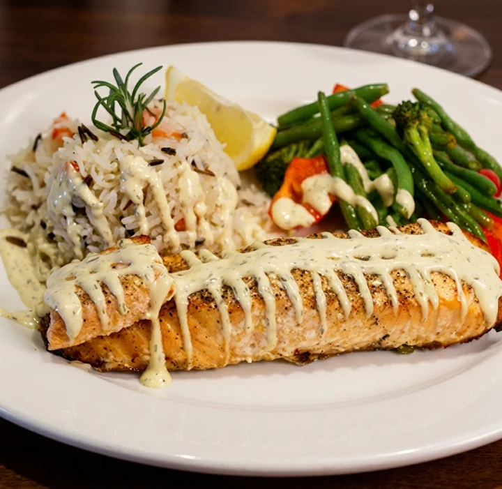 Atlantic Salmon at D Jay's Restaurant in Winnipeg, MB